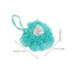 Ring Pillow with Rose, 2 Compartments for Bride